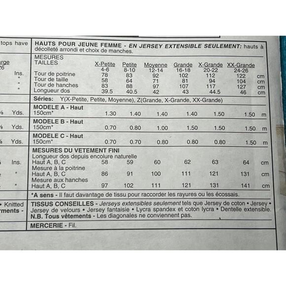 McCalls 8264 Sewing pattern tshirt knit top tank top siez XS S M - Picture 5 of 6